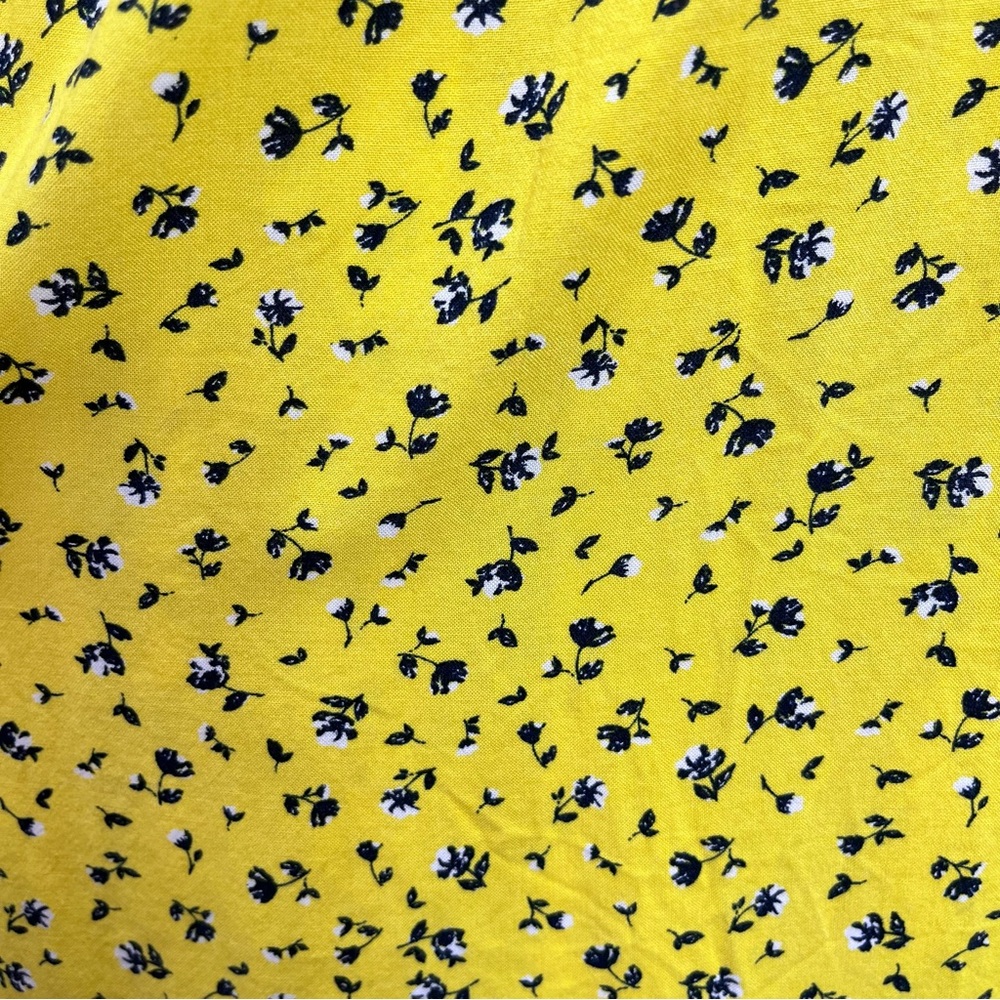 Torrid Mustard Yellow Floral Challis Ruffle V Neck Sleeveless Dress Size 1X - Picture 6 of 10